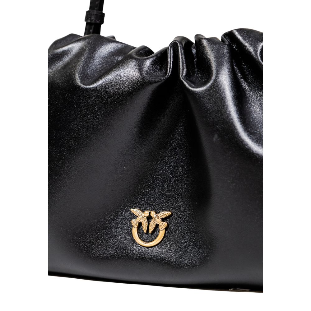 PINKO Μαύρη Τσάντα Χεριού από Συνθετικό Δέρμα