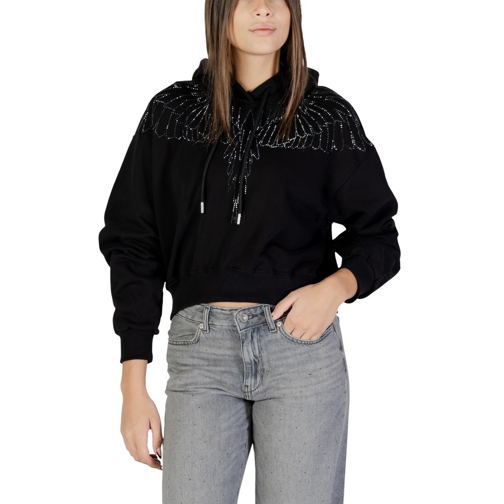 Felpa con cappuccio nera in cotone County of Milan