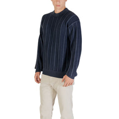 Hugo Boss Pull à capuche bleu en coton