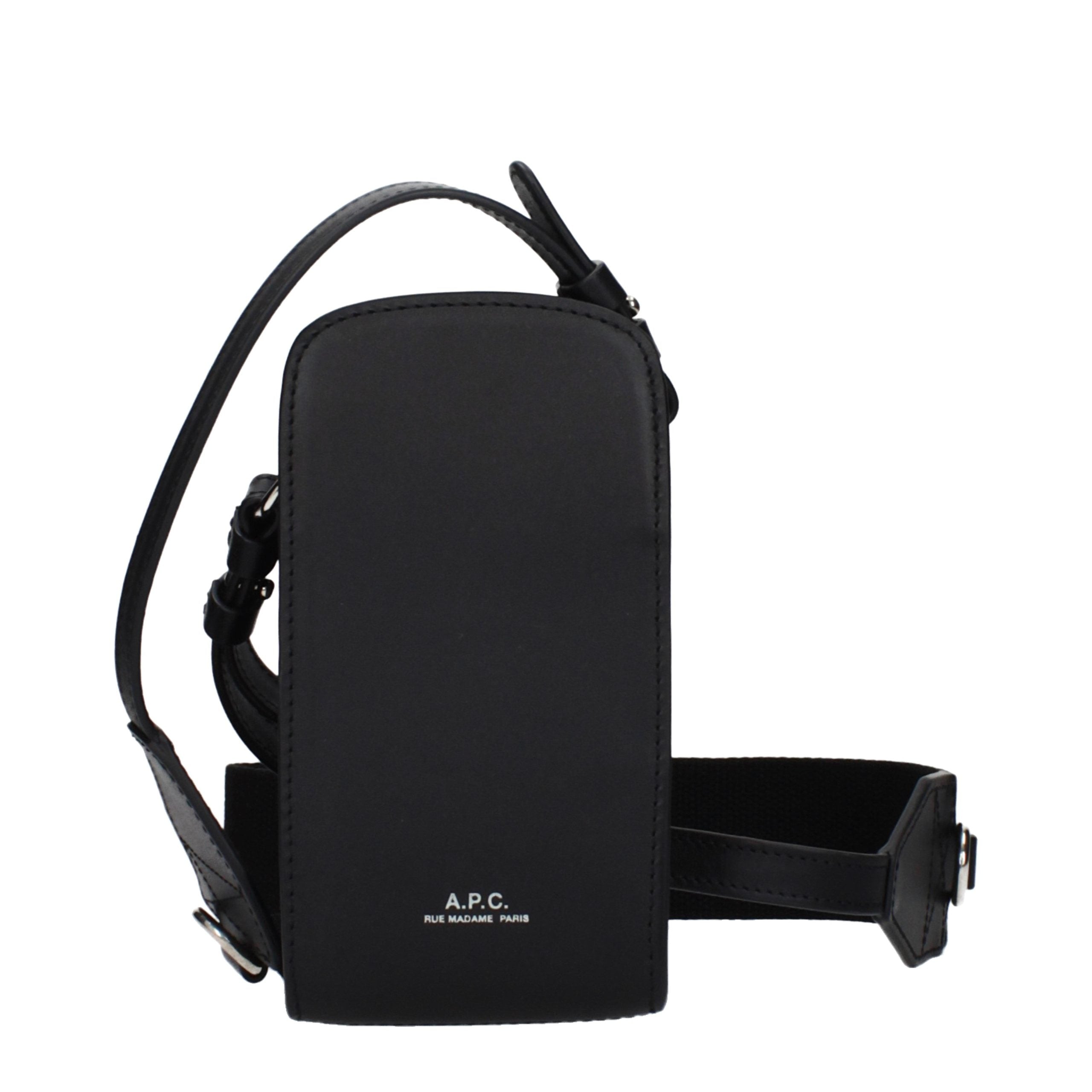 A.P.C. Black Leather Crossbody Bag
