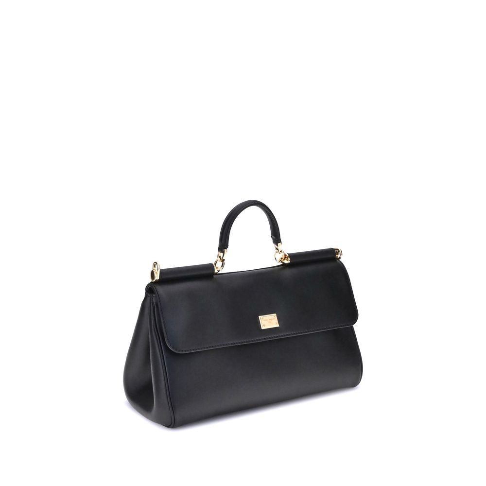 Dolce & Gabbana Black Calf Leather Bos Taurus Shoulder Bag
