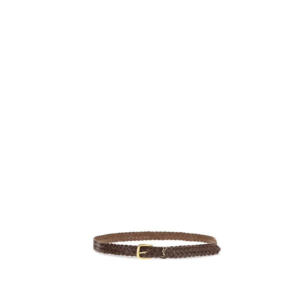 Ceinture marron en cuir de veau Saint Laurent Bos Taurus classique