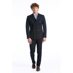 Baldinini Trend Blue Wool Two-Piece Suit
