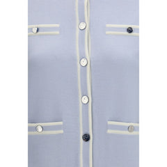 Tory Burch Blue Wool Cardigan