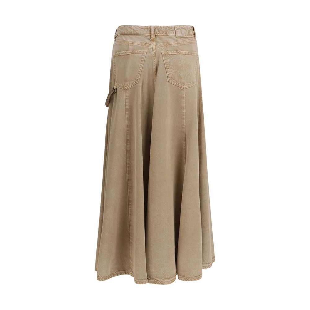 PINKO Beige Denim Skirt