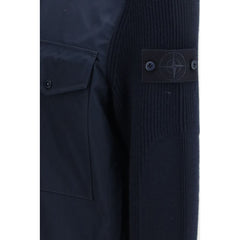 Stone Island Blue Cotton Coat