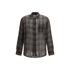 Our Legacy Brown Linen Pattern Shirt