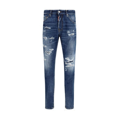 Dsquared² Blue Cotton Slim Fit Jeans