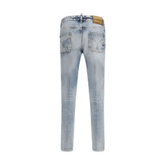 Dsquared² Blue Cotton Straight-Leg Jeans