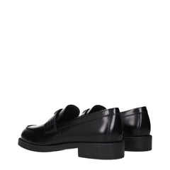 Prada Black Leather Slip-On Loafers