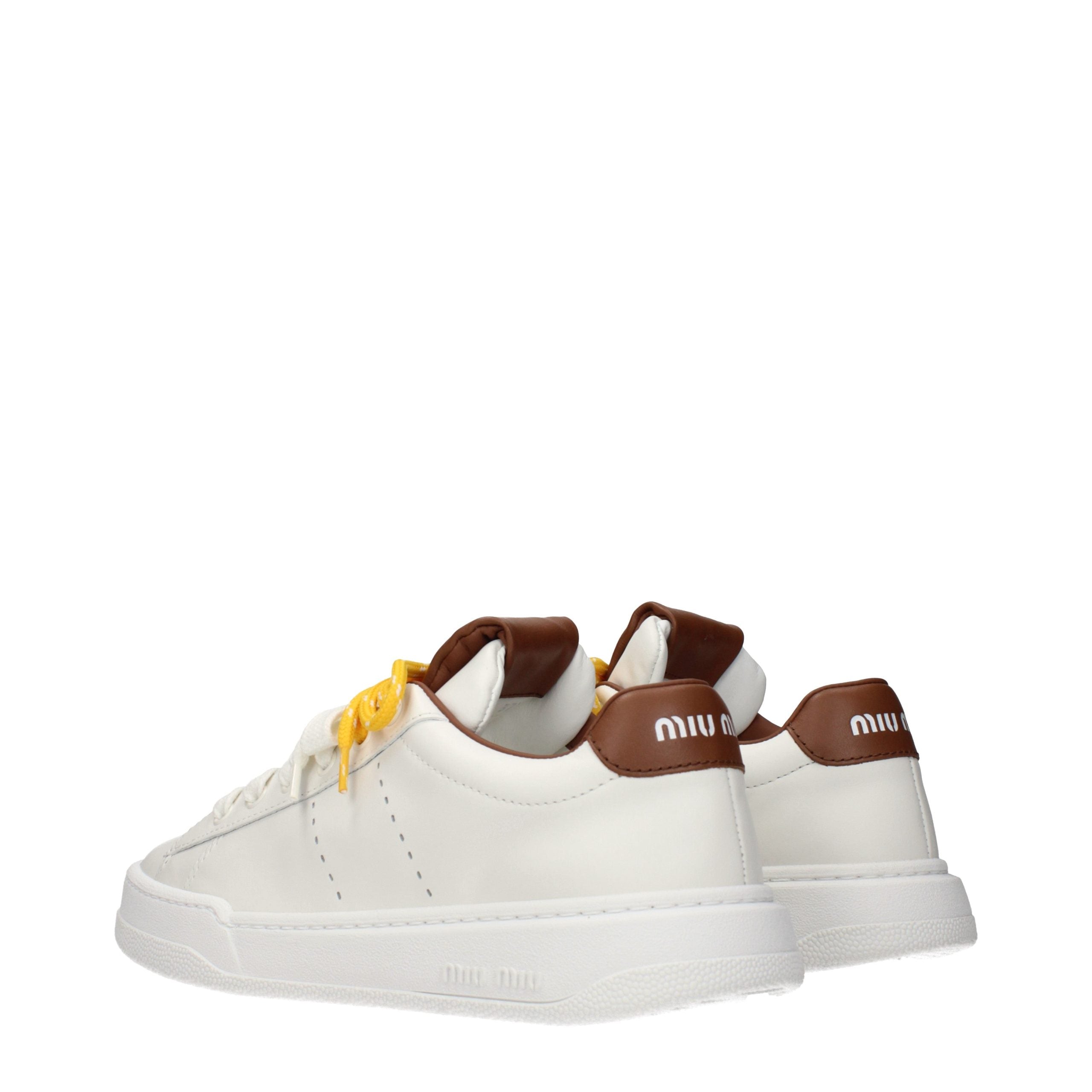 Miu Miu White Leather Low Top Sneakers