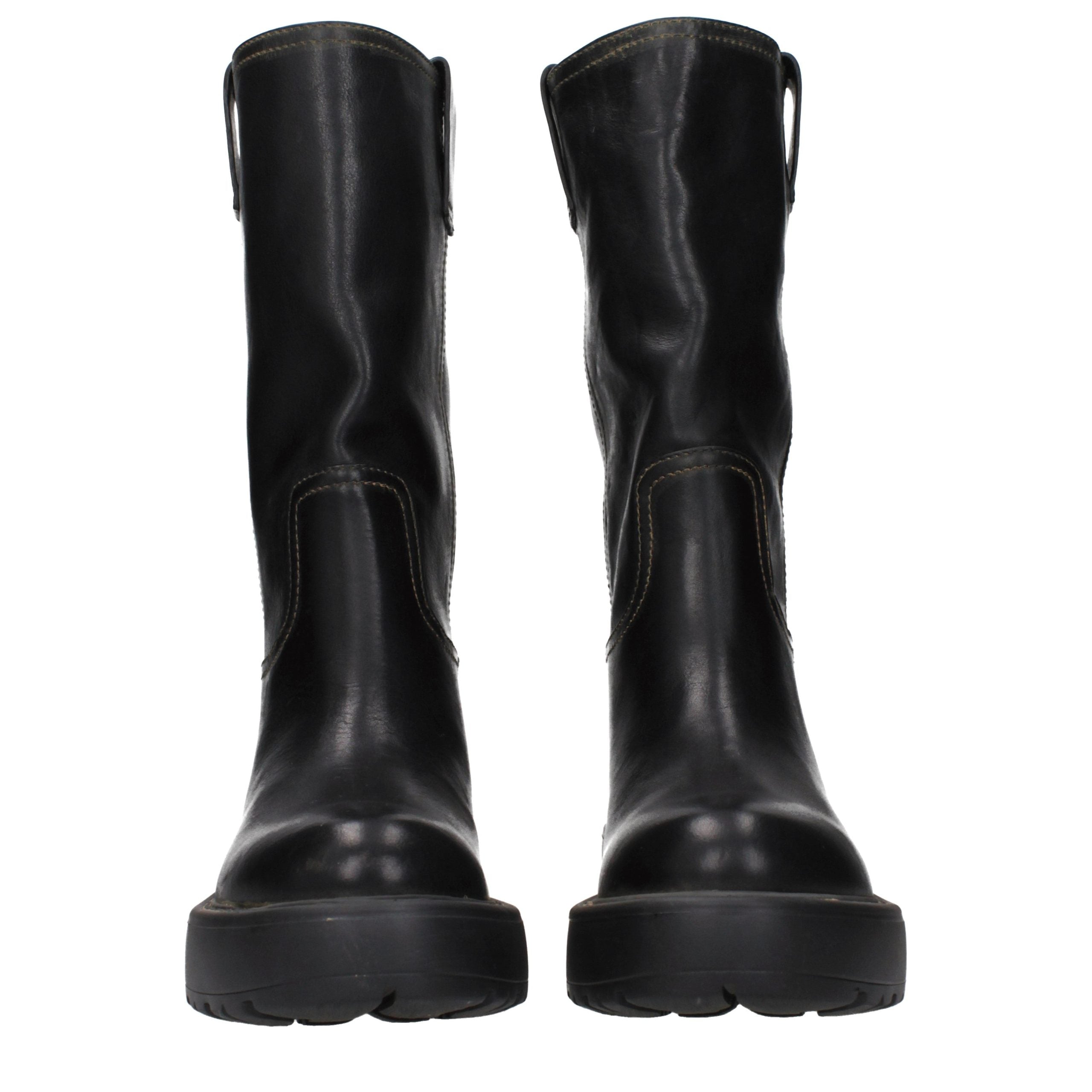 Miu Miu Black Leather Flat Boots