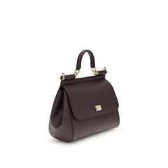 Dolce & Gabbana Bordeaux Calf Leather Bos Taurus Handbag
