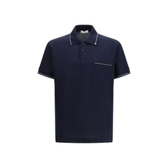 Ferragamo Blue Cotton Polo Shirt