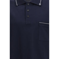 Ferragamo Blue Cotton Polo Shirt