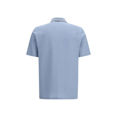 Ferragamo Blue Cotton Polo Shirt