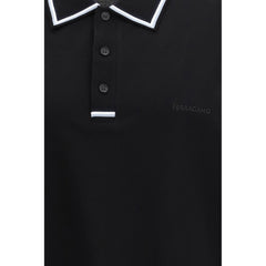 Ferragamo Black Cotton Polo Shirt