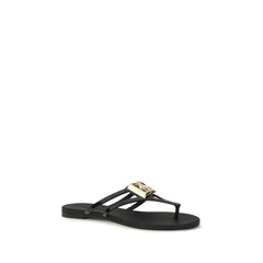 Dolce & Gabbana Black Rubber Strap-On Sandals