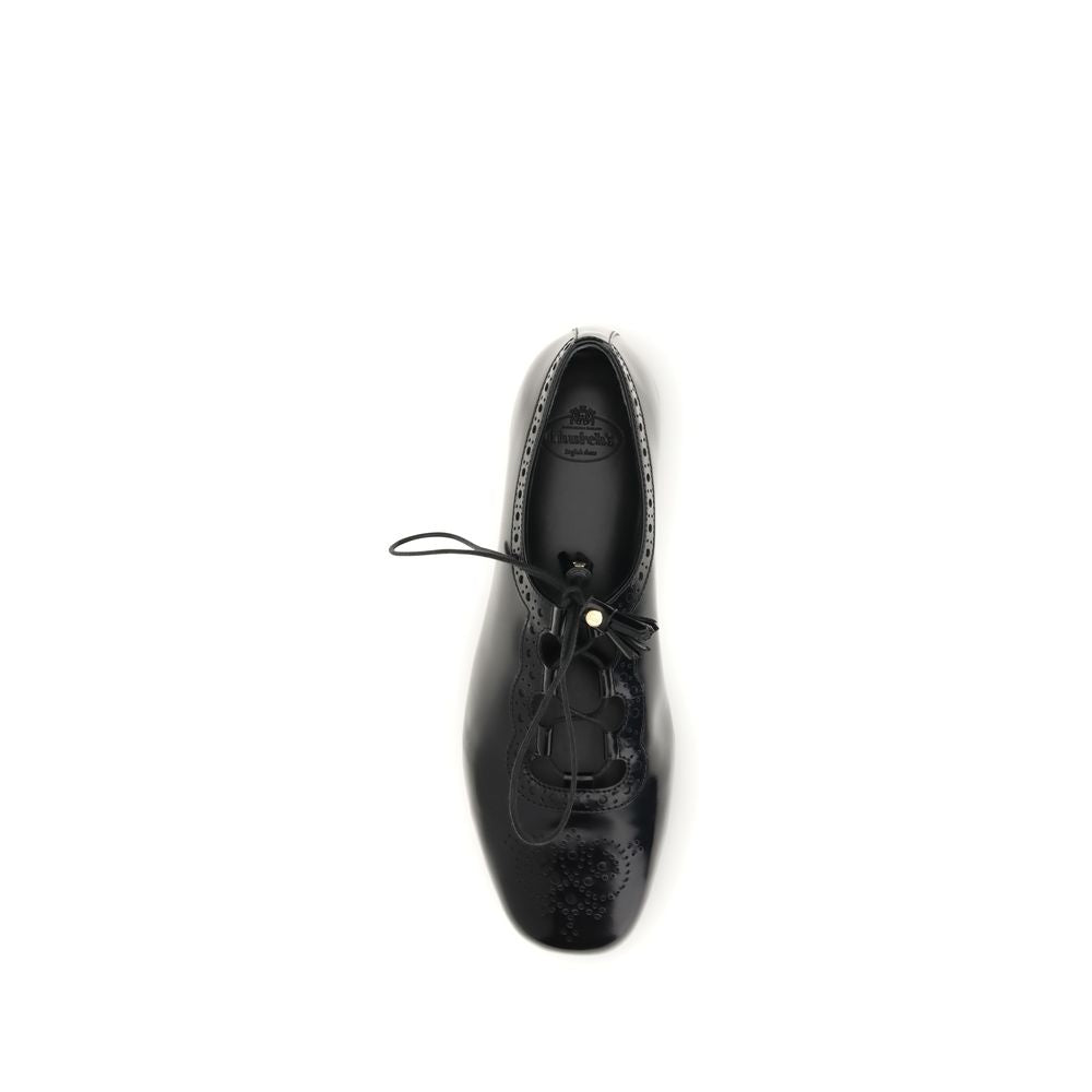 Church's Black Calf Leather Bos Taurus Ballet Flats