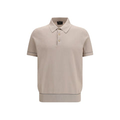 Brioni Beige Cotton Polo Shirt