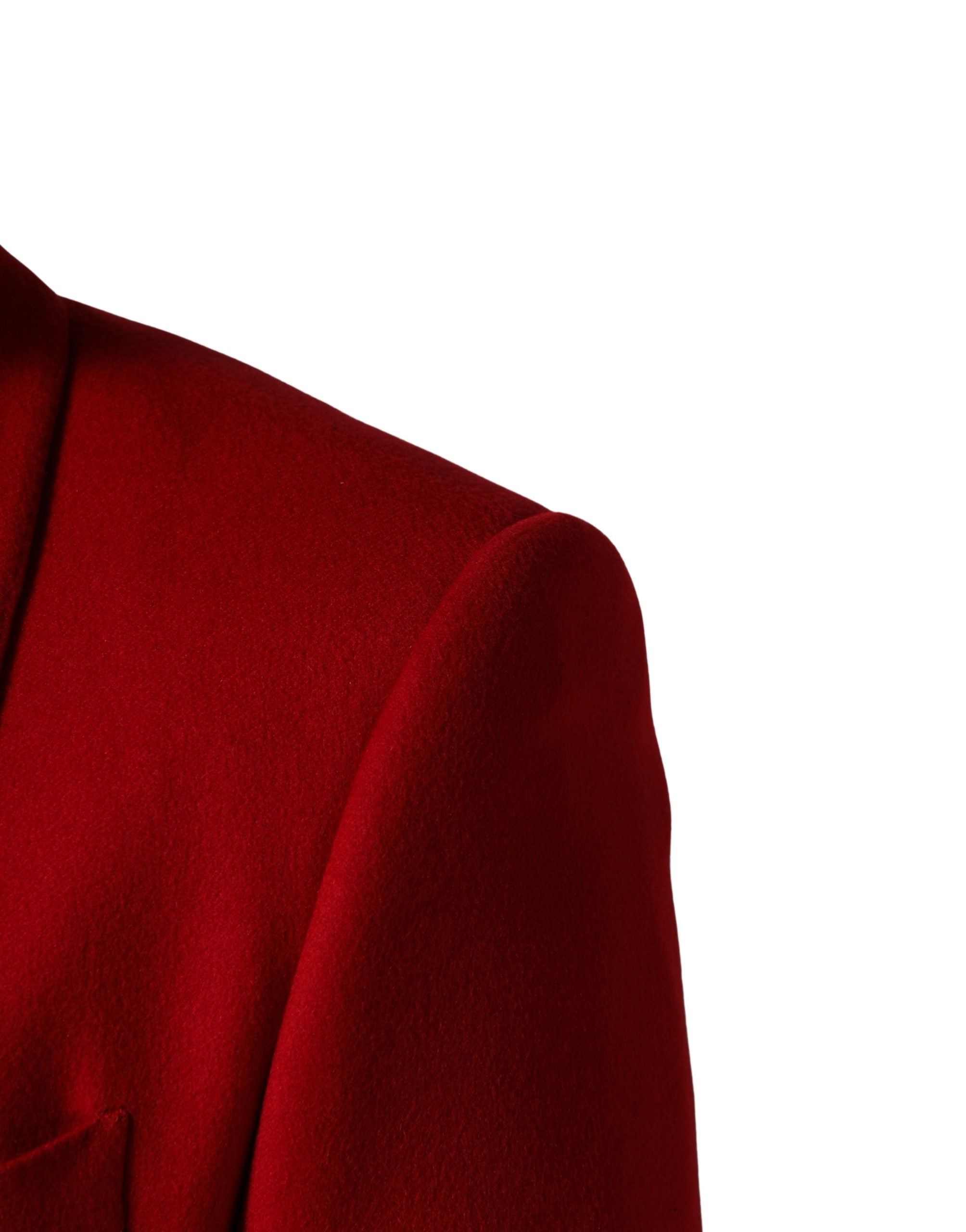 Dolce & Gabbana Red Cashmere Single Breasted Jacket Blazer