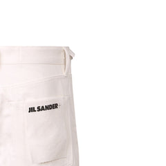 Jil Sander Blanco Algodón Pantalones Cortos Hasta la Rodilla