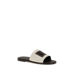 Dolce & Gabbana Beige Canvas Sandals
