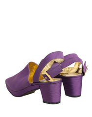 Dolce & Gabbana Purple Suede Sandals Shoes