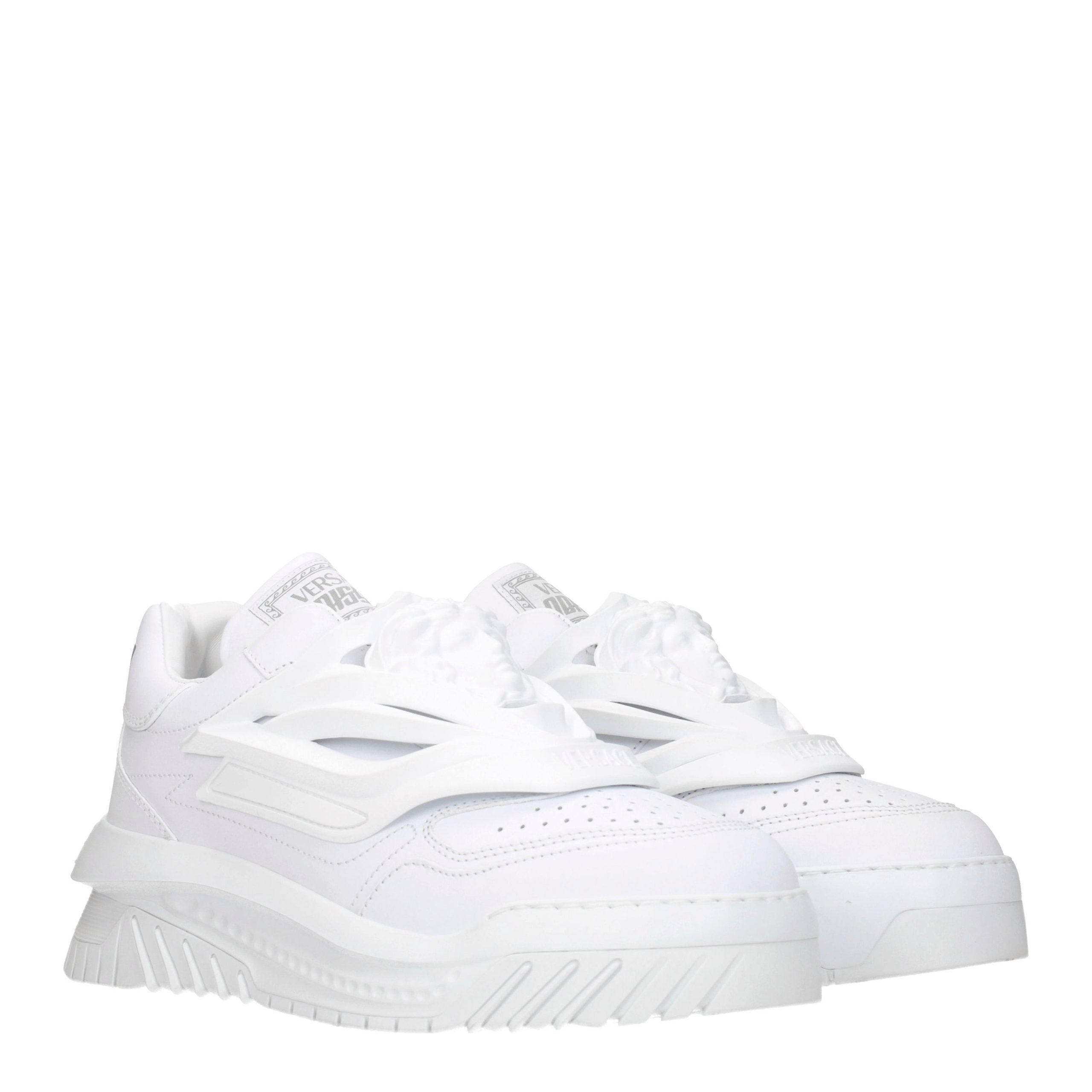 Versace White Leather Sneakers - EU43/US10