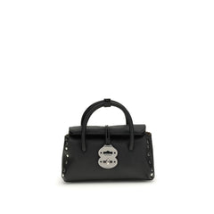 Zanellato Black Calf Leather Bos Taurus Handbag