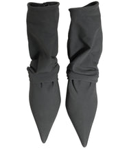Dolce & Gabbana Gray Stretch Socks Heels Ankle Boots Shoes