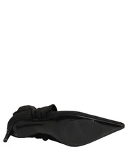 Dolce & Gabbana Black Stretch Socks Heels Ankle Boots Shoes