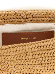 Self-Portrait Beige Raffia Shoulder Bag