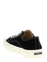 Moschino Black Cotton Low Top Sneakers