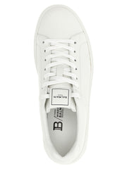 Balmain White Calfskin Low Top Sneakers