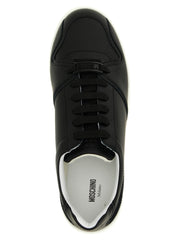 Moschino Black Leather Low Top Sneakers