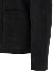 GIORGIO BRATO Black Suede Leather Leather Jacket