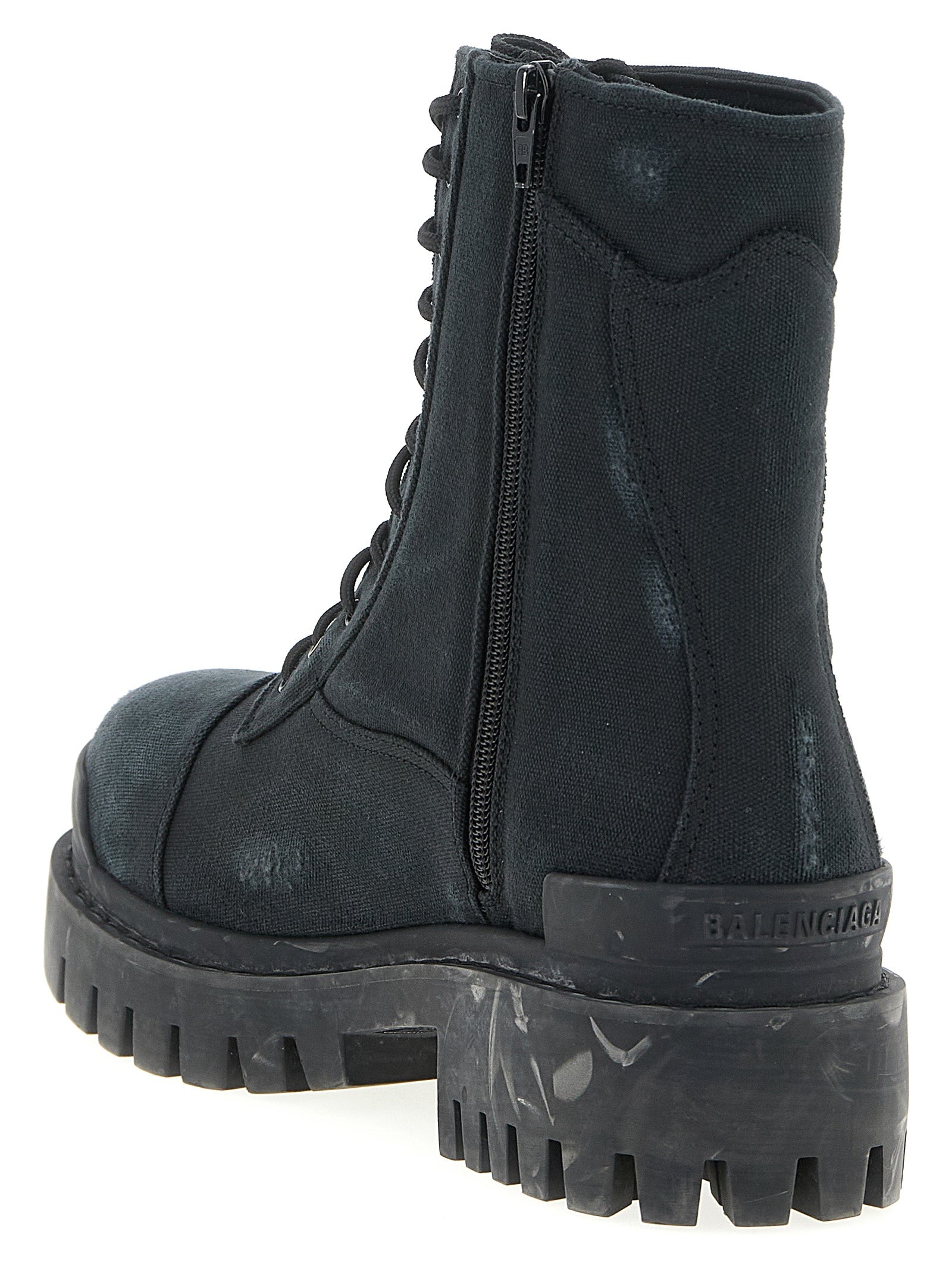 Balenciaga Black Cotton Chelsea Boots