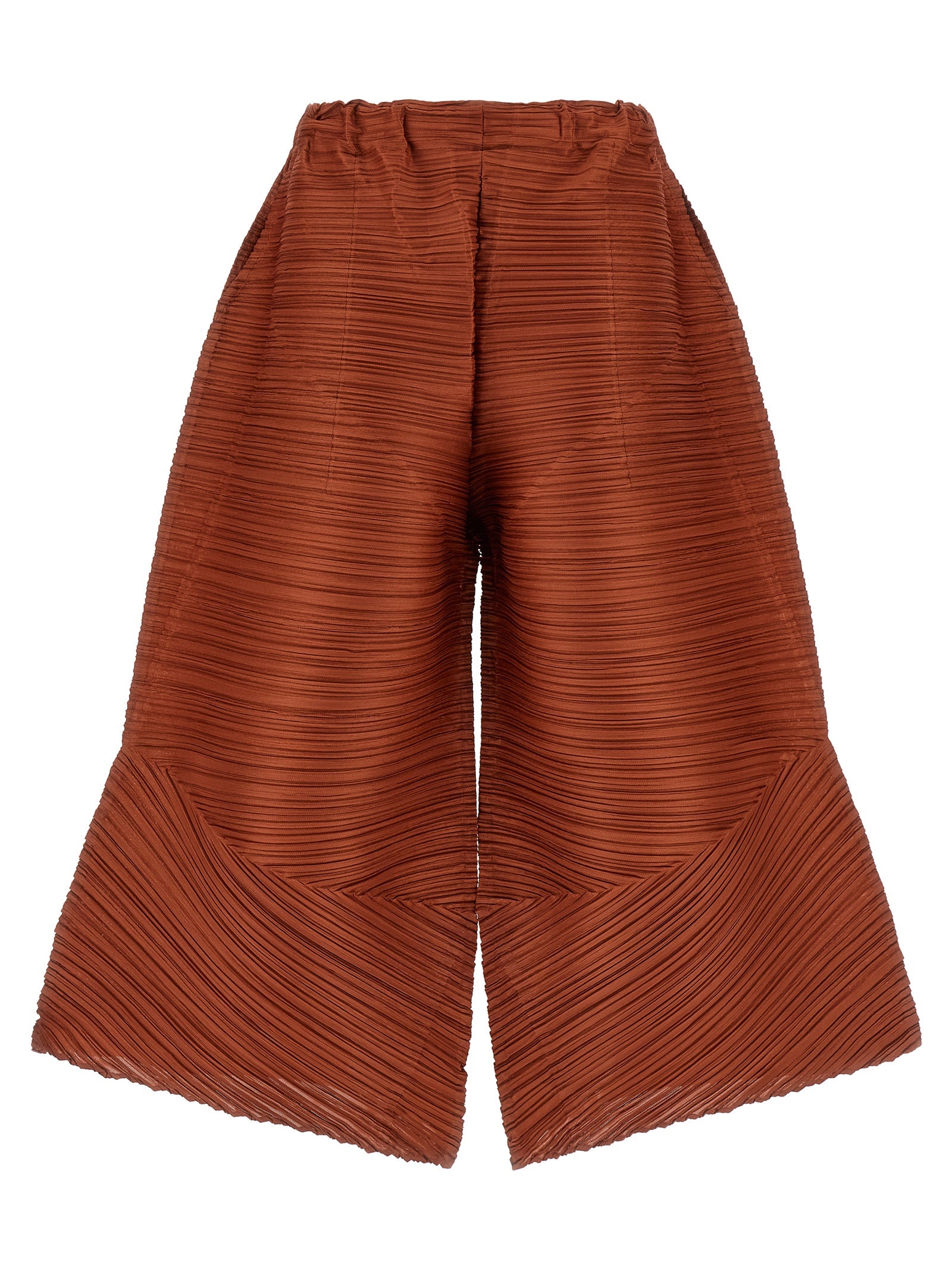 PLEATS PLEASE ISSEY MIYAKE Brown Polyester Casual Pants