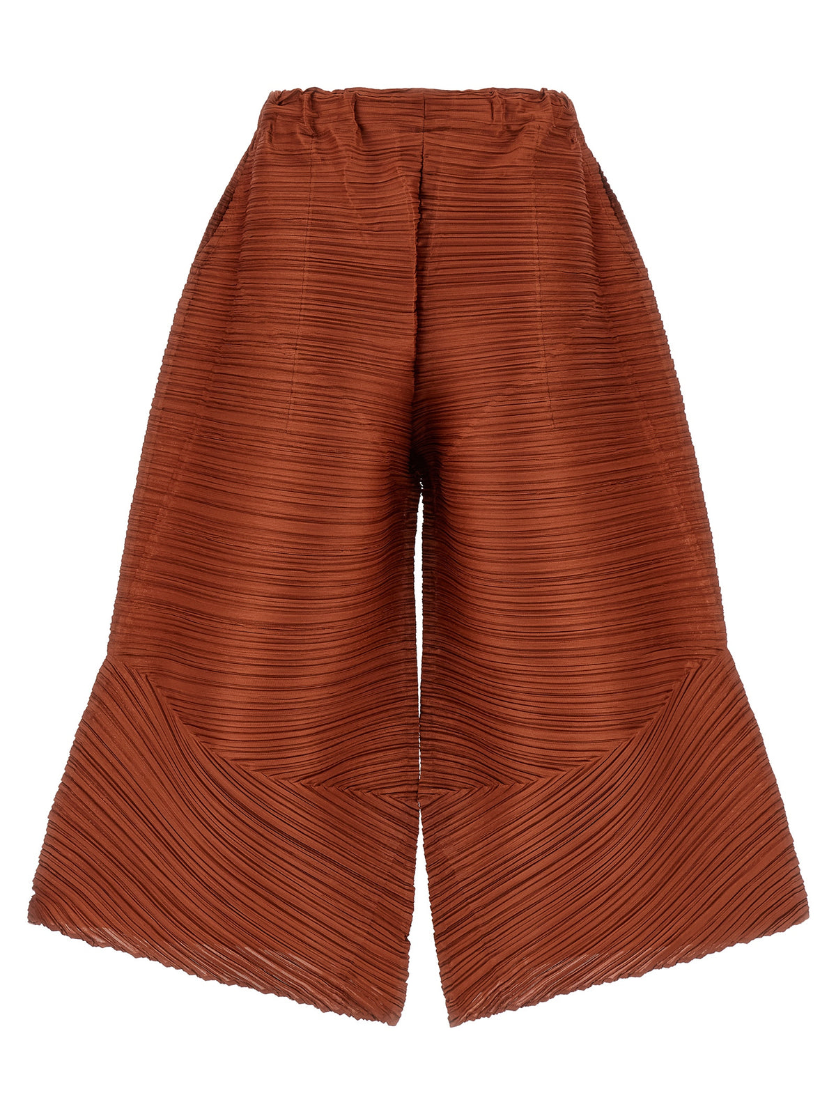 PLEATS PLEASE ISSEY MIYAKE Brown Polyester Casual Pants