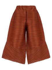 PLEATS PLEASE ISSEY MIYAKE Brown Polyester Casual Pants