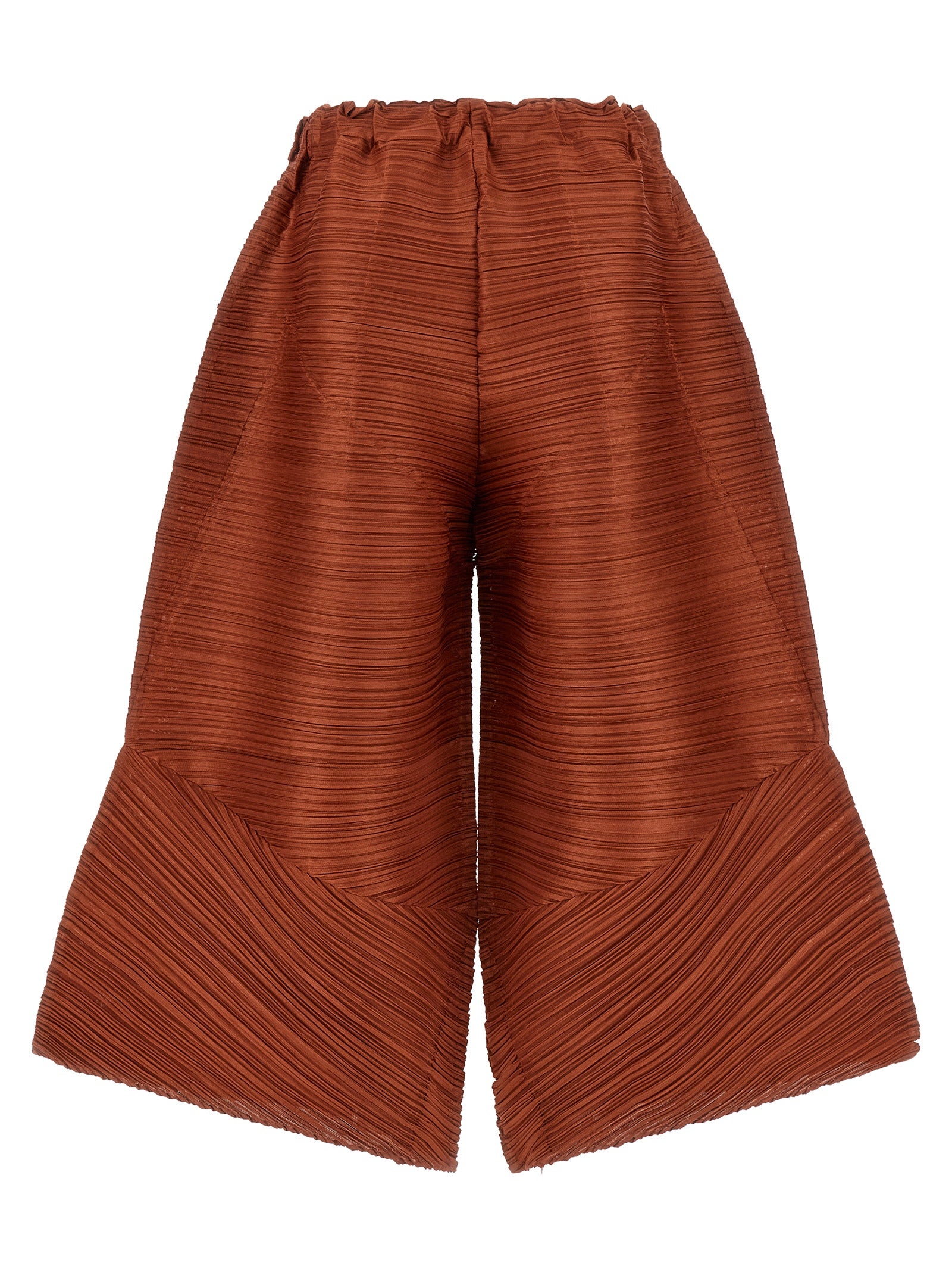 PLEATS PLEASE ISSEY MIYAKE Brown Polyester Casual Pants