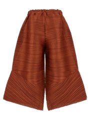 PLEATS PLEASE ISSEY MIYAKE Brown Polyester Casual Pants