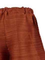 PLEATS PLEASE ISSEY MIYAKE Brown Polyester Casual Pants