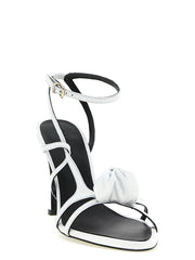ROTATE BIRGER CHRISTENSEN White Calfskin Stiletto Heel Sandals