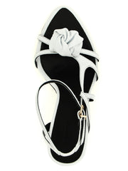 ROTATE BIRGER CHRISTENSEN White Calfskin Stiletto Heel Sandals