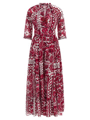SAMANTHA SUNG Fuchsia Cotton Long Dress