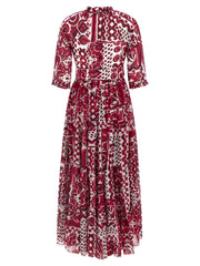 SAMANTHA SUNG Fuchsia Cotton Long Dress