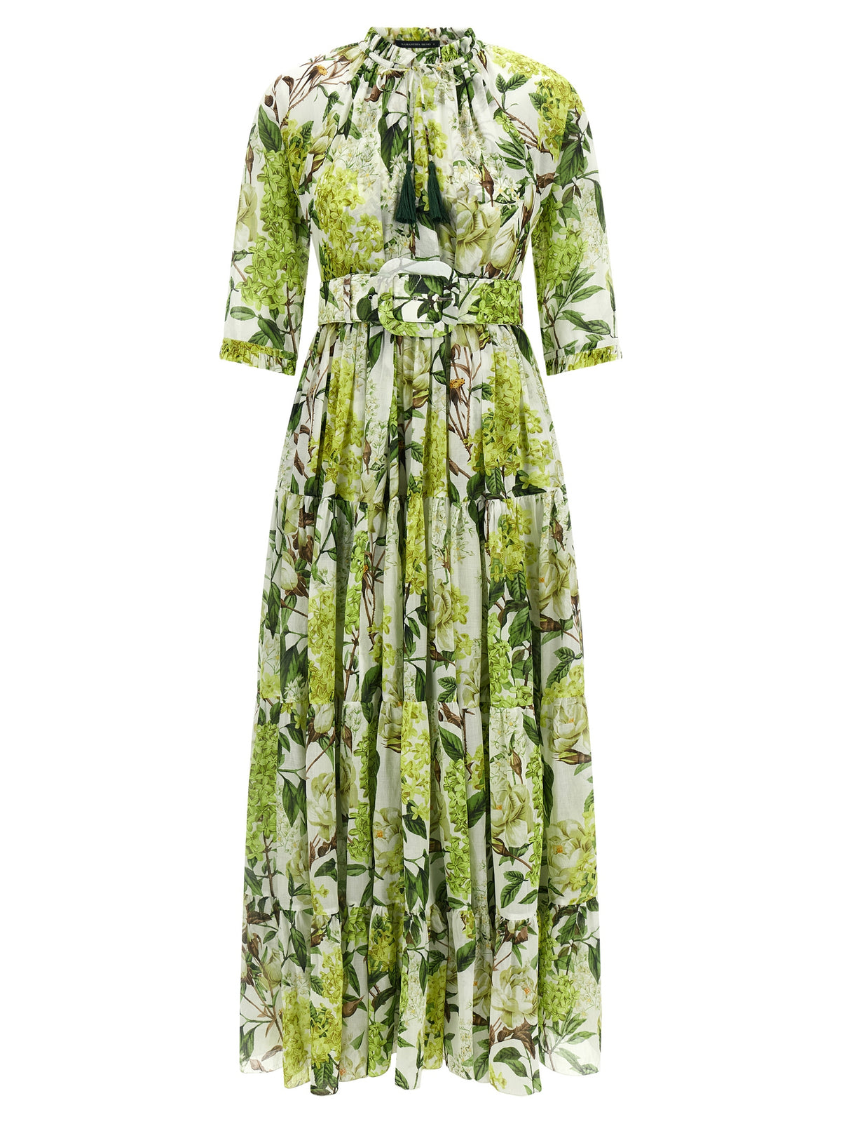 SAMANTHA SUNG Bicolor Cotton Long Dress