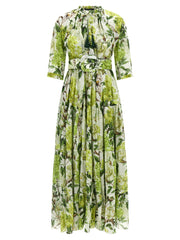 SAMANTHA SUNG Bicolor Cotton Long Dress